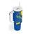 Ukraine Christmas Tumbler With Handle with Howling Wolf Sunflower Tree and Traditional Ornament Design - Wonder Print Shop