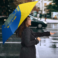 Ukraine Christmas Umbrella with Howling Wolf Sunflower Tree and Traditional Ornament Design - Wonder Print Shop