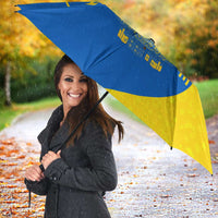 Ukraine Christmas Umbrella with Howling Wolf Sunflower Tree and Traditional Ornament Design - Wonder Print Shop