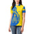 Ukraine Christmas Women Polo Shirt with Howling Wolf Sunflower Tree and Traditional Ornament Design - Wonder Print Shop