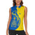 Ukraine Christmas Women Sleeveless Polo Shirt with Howling Wolf Sunflower Tree and Traditional Ornament Design - Wonder Print Shop