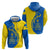 Ukraine Christmas Zip Hoodie with Howling Wolf Sunflower Tree and Traditional Ornament Design - Wonder Print Shop