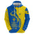 Ukraine Christmas Zip Hoodie with Howling Wolf Sunflower Tree and Traditional Ornament Design - Wonder Print Shop
