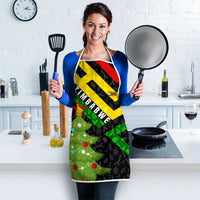 Zimbabwe Christmas Apron with Flag Colors Xmas Tree and Holiday - Wonder Print Shop