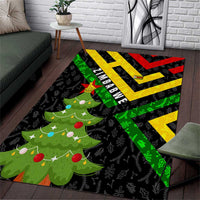 Zimbabwe Christmas Area Rug with Flag Colors Xmas Tree and Holiday - Wonder Print Shop