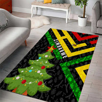 Zimbabwe Christmas Area Rug with Flag Colors Xmas Tree and Holiday - Wonder Print Shop