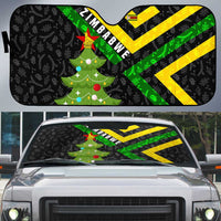 Zimbabwe Christmas Auto Sun Shade with Flag Colors Xmas Tree and Holiday - Wonder Print Shop
