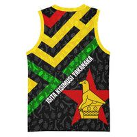 Zimbabwe Christmas Basketball Jersey with Flag Colors Xmas Tree and Holiday - Wonder Print Shop