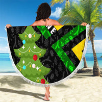 Zimbabwe Christmas Beach Blanket with Flag Colors Xmas Tree and Holiday - Wonder Print Shop