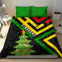 Zimbabwe Christmas Bedding Set with Flag Colors Xmas Tree and Holiday - Wonder Print Shop