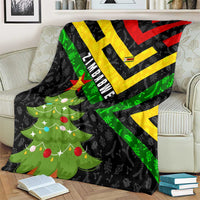 Zimbabwe Christmas Blanket with Flag Colors Xmas Tree and Holiday - Wonder Print Shop