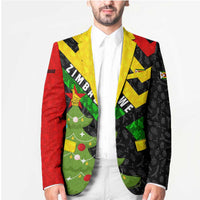 Zimbabwe Christmas Blazer with Flag Colors Xmas Tree and Holiday - Wonder Print Shop