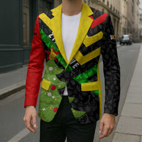 Zimbabwe Christmas Blazer with Flag Colors Xmas Tree and Holiday - Wonder Print Shop