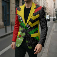 Zimbabwe Christmas Blazer with Flag Colors Xmas Tree and Holiday - Wonder Print Shop