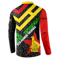 Zimbabwe Christmas Button Sweatshirt with Flag Colors Xmas Tree and Holiday - Wonder Print Shop