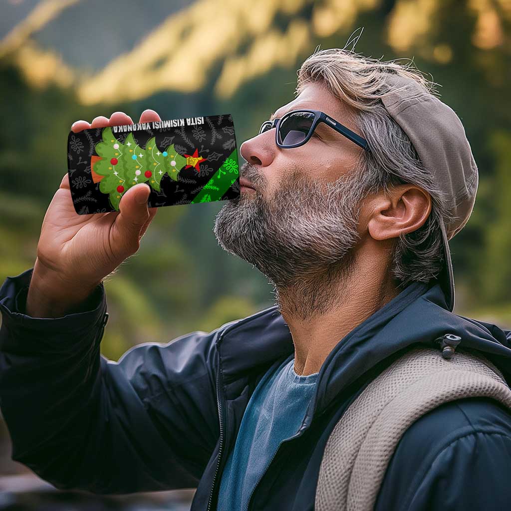 Zimbabwe Christmas 4 in 1 Can Cooler Tumbler with Flag Colors Xmas Tree and Holiday - Wonder Print Shop