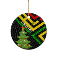 Zimbabwe Christmas Ceramic Ornament with Flag Colors Xmas Tree and Holiday - Wonder Print Shop