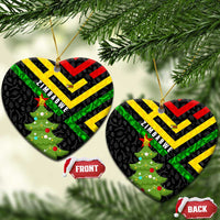 Zimbabwe Christmas Ceramic Ornament with Flag Colors Xmas Tree and Holiday - Wonder Print Shop