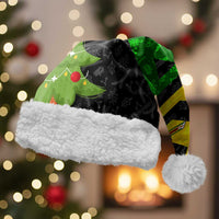 Zimbabwe Christmas Santa Hat with Flag Colors Xmas Tree and Holiday - Wonder Print Shop