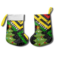 Zimbabwe Christmas Stocking with Flag Colors Xmas Tree and Holiday - Wonder Print Shop