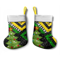 Zimbabwe Christmas Stocking with Flag Colors Xmas Tree and Holiday - Wonder Print Shop