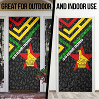 Zimbabwe Christmas Door Cover with Flag Colors Xmas Tree and Holiday - Wonder Print Shop
