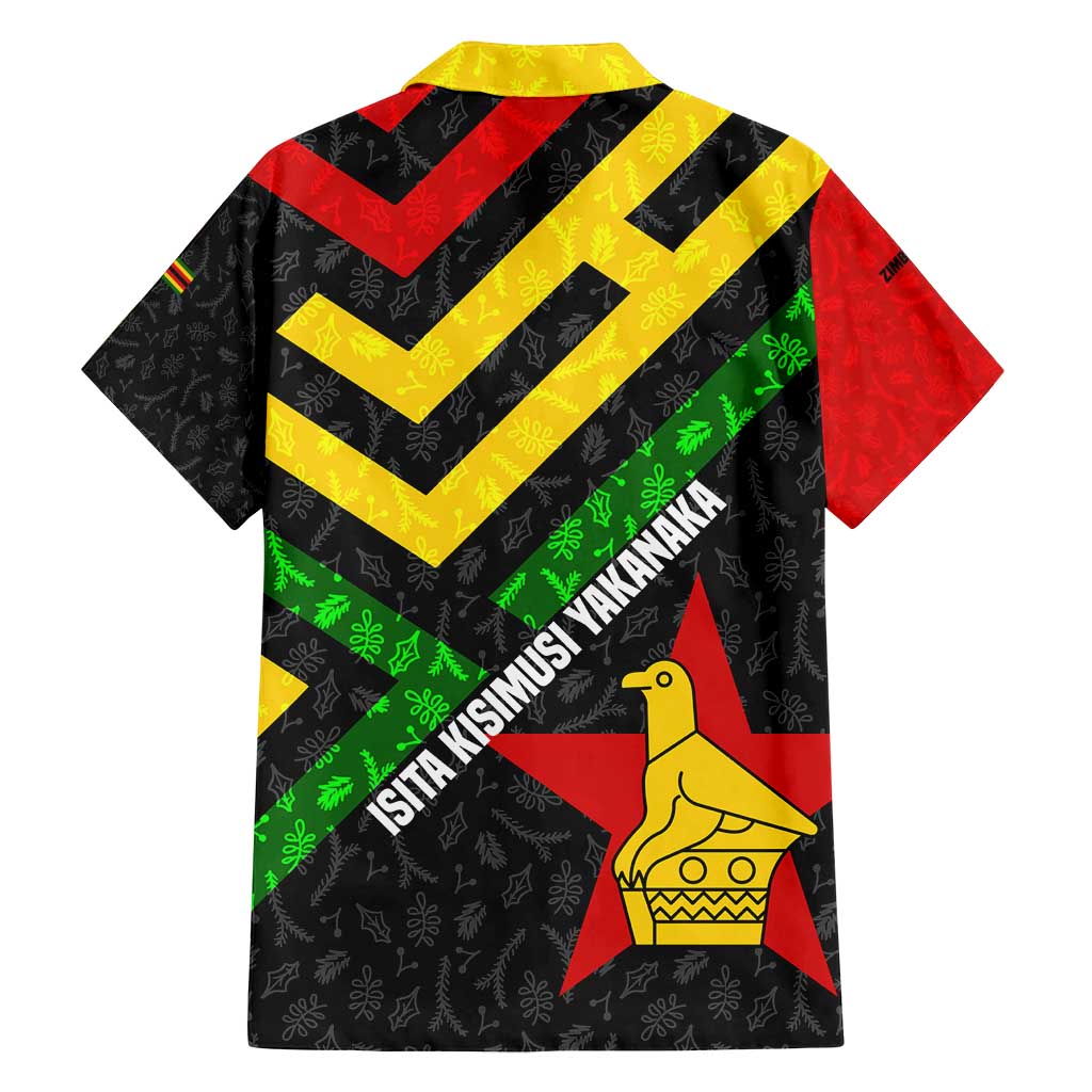 Zimbabwe Christmas Family Matching Off Shoulder Maxi Dress and Hawaiian Shirt with Flag Colors Xmas Tree and Holiday - Wonder Print Shop