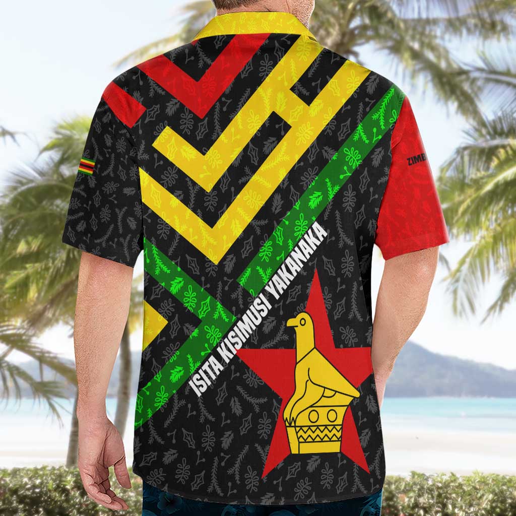 Zimbabwe Christmas Hawaiian Shirt with Flag Colors Xmas Tree and Holiday - Wonder Print Shop