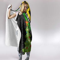 Zimbabwe Christmas Hooded Blanket with Flag Colors Xmas Tree and Holiday - Wonder Print Shop