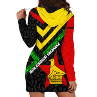 Zimbabwe Christmas Hoodie Dress with Flag Colors Xmas Tree and Holiday - Wonder Print Shop