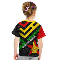 Zimbabwe Christmas Kid T Shirt with Flag Colors Xmas Tree and Holiday - Wonder Print Shop