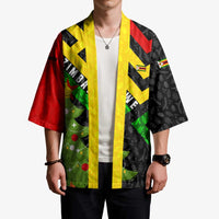 Zimbabwe Christmas Kimono with Flag Colors Xmas Tree and Holiday - Wonder Print Shop