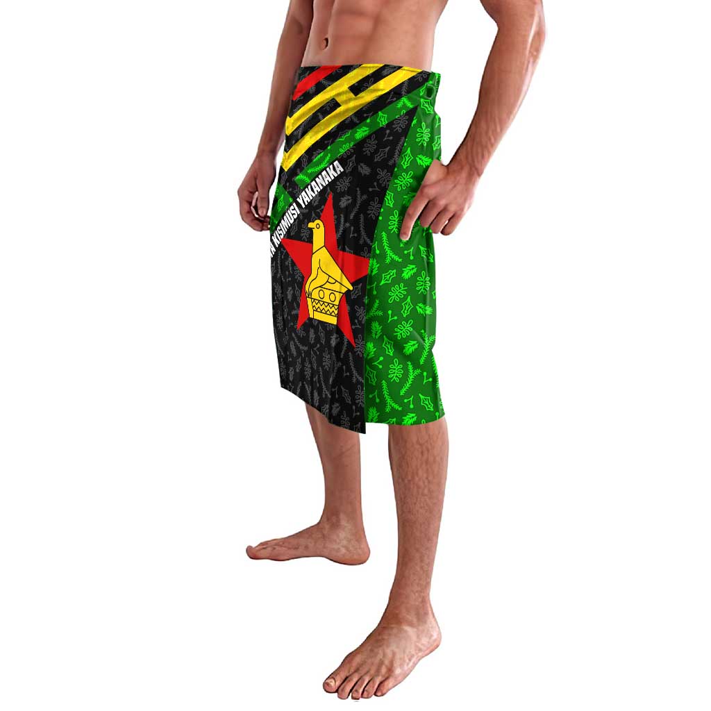 Zimbabwe Christmas Lavalava with Flag Colors Xmas Tree and Holiday - Wonder Print Shop