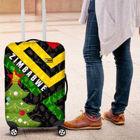 Zimbabwe Christmas Luggage Cover with Flag Colors Xmas Tree and Holiday - Wonder Print Shop