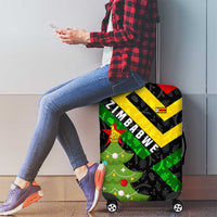 Zimbabwe Christmas Luggage Cover with Flag Colors Xmas Tree and Holiday - Wonder Print Shop