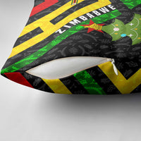 Zimbabwe Christmas Pillow Cover with Flag Colors Xmas Tree and Holiday - Wonder Print Shop