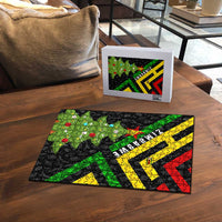 Zimbabwe Christmas Puzzle with Flag Colors Xmas Tree and Holiday - Wonder Print Shop