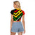 Zimbabwe Christmas Raglan Cropped T Shirt with Flag Colors Xmas Tree and Holiday - Wonder Print Shop