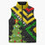 Zimbabwe Christmas Sleeveless Puffer Jacket with Flag Colors Xmas Tree and Holiday - Wonder Print Shop