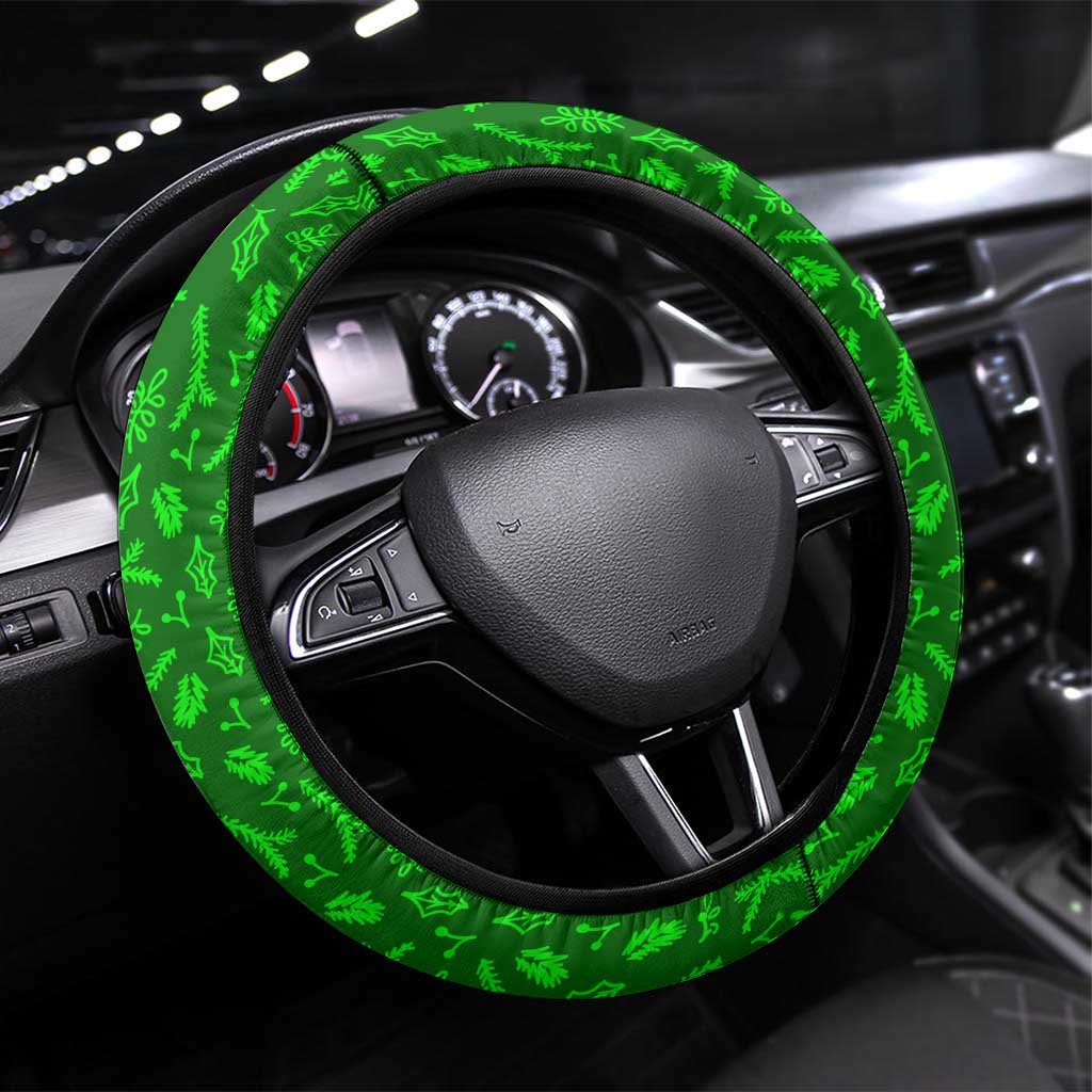 Zimbabwe Christmas Steering Wheel Cover with Flag Colors Xmas Tree and Holiday - Wonder Print Shop