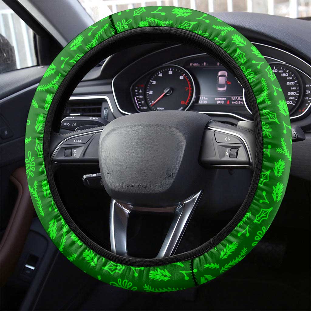 Zimbabwe Christmas Steering Wheel Cover with Flag Colors Xmas Tree and Holiday - Wonder Print Shop