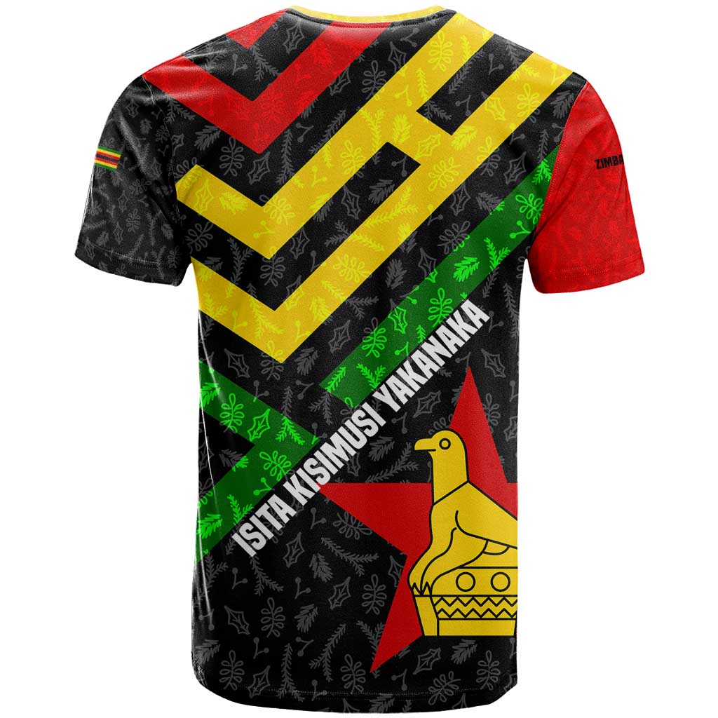 Zimbabwe Christmas T Shirt with Flag Colors Xmas Tree and Holiday - Wonder Print Shop