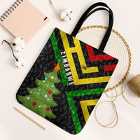 Zimbabwe Christmas Tote Bag with Flag Colors Xmas Tree and Holiday - Wonder Print Shop