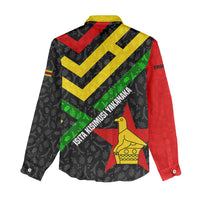 Zimbabwe Christmas Women Casual Shirt with Flag Colors Xmas Tree and Holiday - Wonder Print Shop