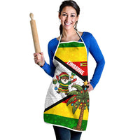 Zimbabwe Christmas Apron with Festive Santa Palm Tree and Red Yellow Green Flag - Wonder Print Shop