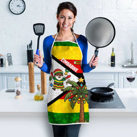 Zimbabwe Christmas Apron with Festive Santa Palm Tree and Red Yellow Green Flag - Wonder Print Shop