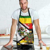 Zimbabwe Christmas Apron with Festive Santa Palm Tree and Red Yellow Green Flag - Wonder Print Shop