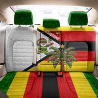 Zimbabwe Christmas Back Car Seat Cover with Festive Santa Palm Tree and Red Yellow Green Flag - Wonder Print Shop