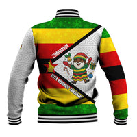 Zimbabwe Christmas Baseball Jacket with Festive Santa Palm Tree and Red Yellow Green Flag - Wonder Print Shop