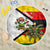 Zimbabwe Christmas Beach Blanket with Festive Santa Palm Tree and Red Yellow Green Flag - Wonder Print Shop